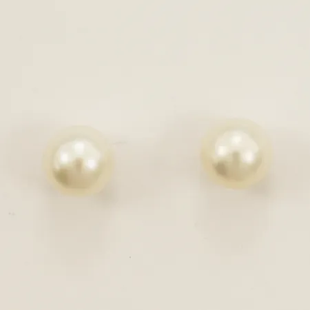 Örhängen med imitations pärlor Ø6,5mm 18K Vikt: 1 g