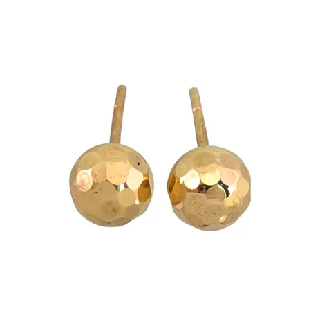 Örhängen Klot i 9K guld, fasetterad modell, diameter 5 mm, ploppar saknas, fint skick Vikt: 0,3 g