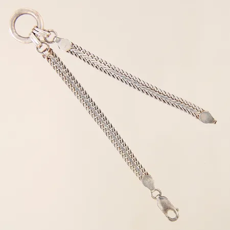 Armband rävsvans med integrerad berlock längd 18,5cm bredd 5-14mm GHA silver 925/1000 Vikt: 10,3 g