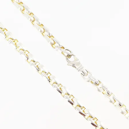 Collier Guldfynd längd 45cm bredd 6,5mm silver 925/1000 Vikt: 64,1 g