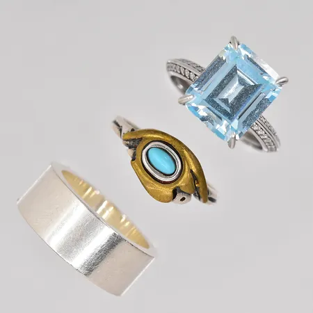 3 Ringar stl:17-17¼ olika modeller gravyr silver 925/1000 Vikt: 16,4 g