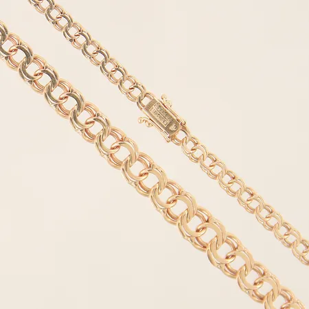 Collier doserad Bismarck längd 44cm bredd 4,3-7,8mm 18K Vikt: 19,5 g