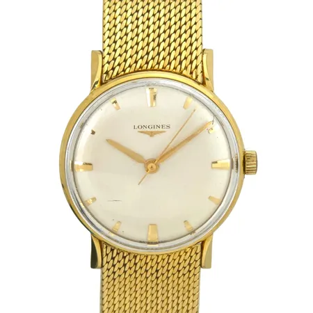 Herrur Longines med länk i 18K guld, Ø34 mm, manuell, vikt med urverk 86,5g Vikt: 86,5 g