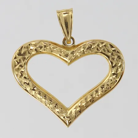 Hänge hjärta längd inkl ögla ca 25mm bredd ca 24mm, 18K Vikt: 1,2 g