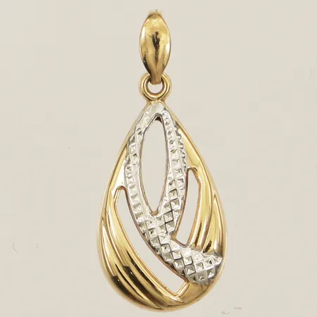Hänge tvåfärgad 25x11mm GHA 18K Vikt: 0,6 g