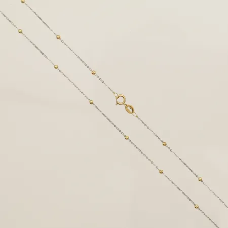 Collier tvåfärgad 41cm bredd 0,5mm 18K Vikt: 1,1 g