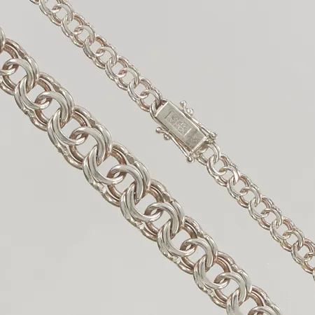 Kedja 43cm bredd:4,9-9,8mm doserad Bismarck silver GHA s925/1000 20,7g.