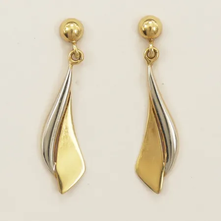 Ett par örhängen tvåfärgad 24x8,2mm 18K Vikt: 2,3 g