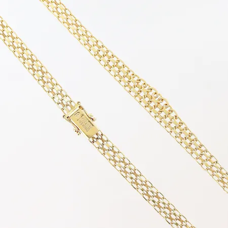 Collier doserad X-länk längd 46cm bredd 5,5-8mm 18K  Vikt: 18 g
