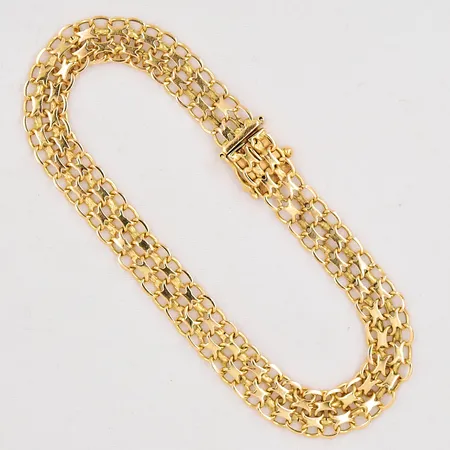 Armband X-länk längd 20cm bredd 7,8mm en låsögla saknas 18K Vikt: 11,4 g