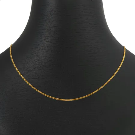 Halskedja Pansar i 18K guld, svensk kontrollstämpel, längd 38,0 cm, bredd 1,2 mm, fint skick Vikt: 2,5 g