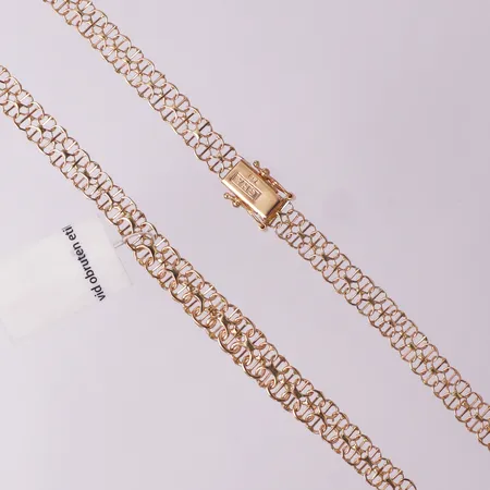 Collier X-länk med stav doserad modell, längd 42cm, bredd 6-7,5mm 18K Vikt: 11,8 g