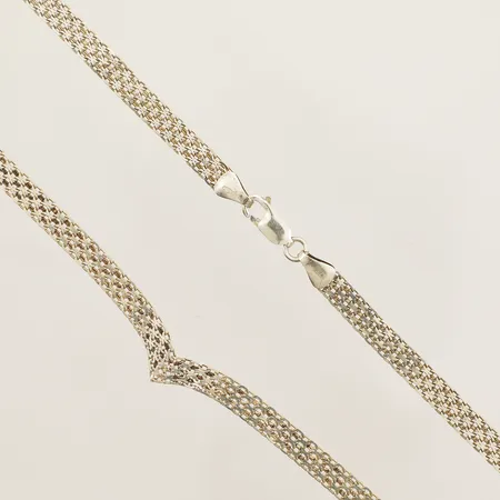 Collier X-länk längd 46cm bredd 5,7mm ojämnheter på länk Guldfynd AB silver 925/1000 Vikt: 10,9 g