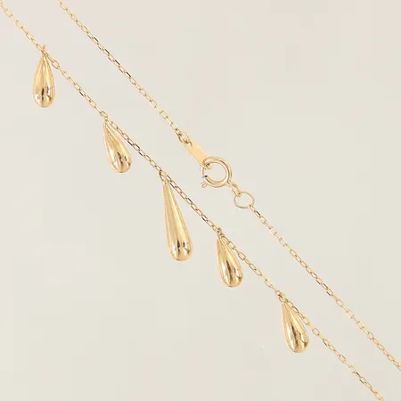 Collier med integrerade hängen droppfromade längd 45cm bredd 0,4-3,5mm GHA 18K Vikt: 1,9 g