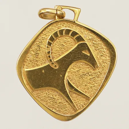 Hänge Stenbock Ø20mm 18K Vikt: 2,1 g