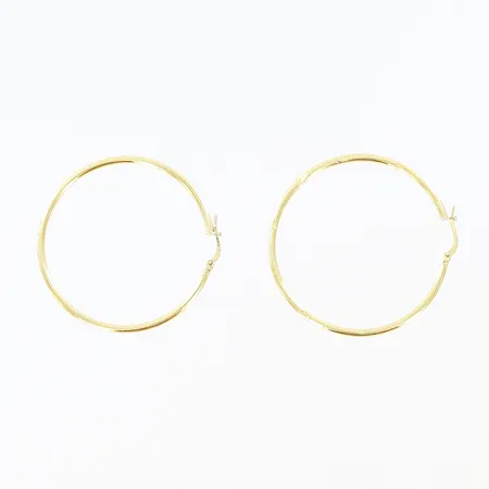Örhängen Creoler Ø44mm, bredd 2mm, en med bucklor, 18K Vikt: 2,4 g