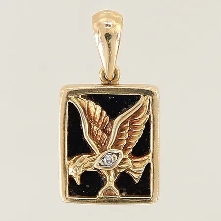 Hänge motiv av örn samt diamant 1xca 0,01ct 20x10mm GHA 18K Vikt: 3,3 g