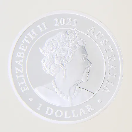 Mynt Elizabeth II 2021 Australia 1 Dollar etui fine silver 999/1000 Vikt: 31,3 g