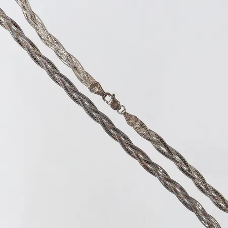 Collier flätat längd 46cm bredd 5mm Silver 925/1000. Vikt: 8,9 g