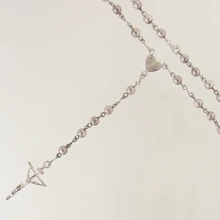 Collier med kulor samt två integrerade hängen längd 75cm bredd 6mm silver 925/1000 Vikt: 28 g