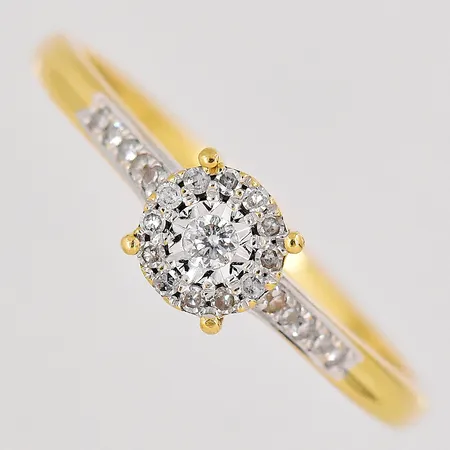 Ring diamanter ca 0,05ctv stl:17¼ GHA 18K Vikt: 1,7 g