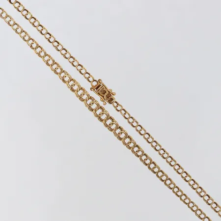 Collier doserad Bismarck längd 45,5cm bredd 2,5-4mm,GHA 18K Vikt: 6,8 g