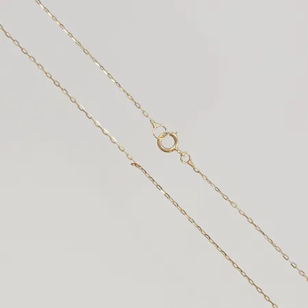 Kedja 40cm bredd:0,5mm 18K 0,8g. Skickas med postpaket.