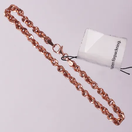 Armband Singapore längd 18,5cm bredd 3,5mm, roséguld 18K Vikt: 2,6 g
