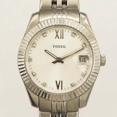 Damur Fossil Ø32mm quartz datum stål referens-nr:ES4897 serie-nr: 252108 stållänk inga tillbehör