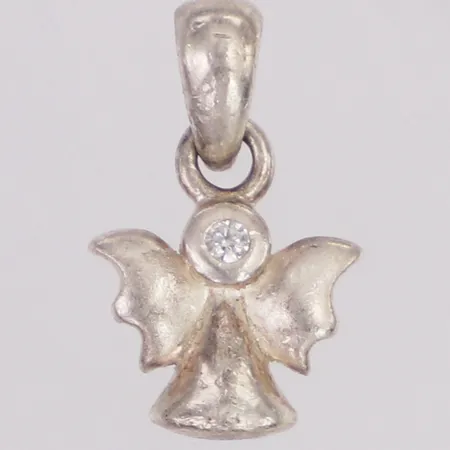 Hänge vit sten längd 13mm, bredd 6,9mm, silver 925/1000 Vikt: 0,9 g