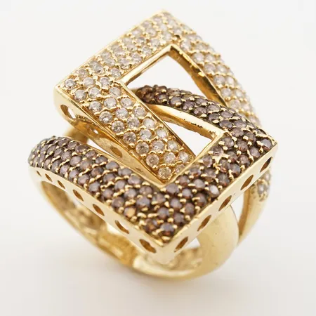 Ring med stenar, stl: 18,5, 18k Vikt: 12 g