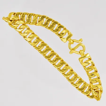 Armband Pansar thaiguld längd 19cm bredd 8,6mm 2 baht 23K Vikt: 30,4 g