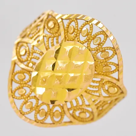 Ring stl:17½ ovandel bredd 19,7mm 21K Vikt: 2,2 g