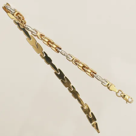 Armband tvåfärgad 19cm bredd 4,3mm 14K Vikt: 4,4 g