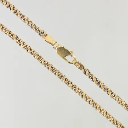 Kedja Cordell längd 43,5cm bredd 2,9mm tvåfärgad, ojämna länkar 18K Vikt: 12,8 g