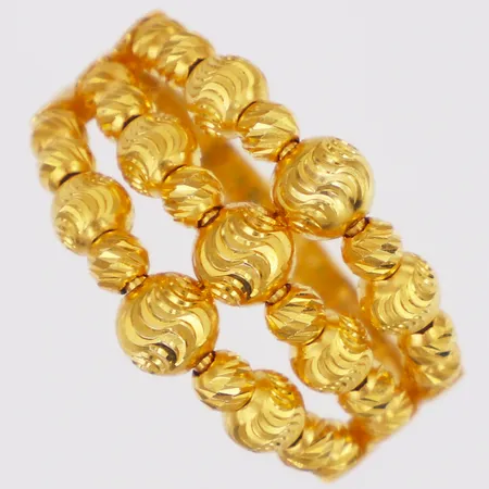 Ring stl: 19¼ bredd 3-14,8mm, graverad, 14K Vikt: 4,8 g
