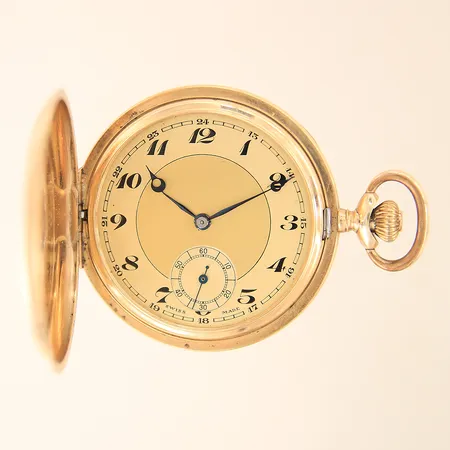 Savonette 14K manuell boett-nr:2280744 Ø45mm innerboett i metall, saknar glas, går ej, repig, bruttovikt: 83,8g