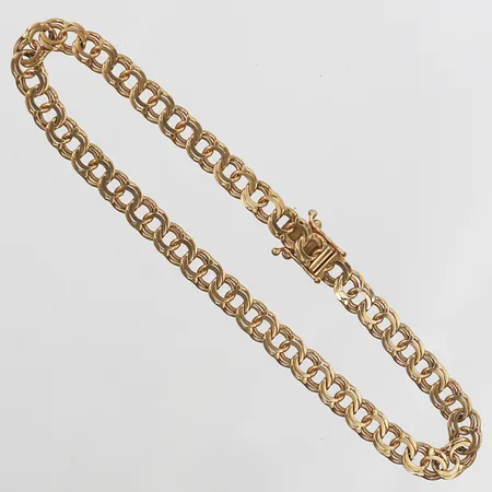 Armband Bismarck längd 18,5cm, bredd 5mm, BEH Bengt Hallberg Guldsmeds AB, Köping år 1971, 18K. Vikt: 7,1 g