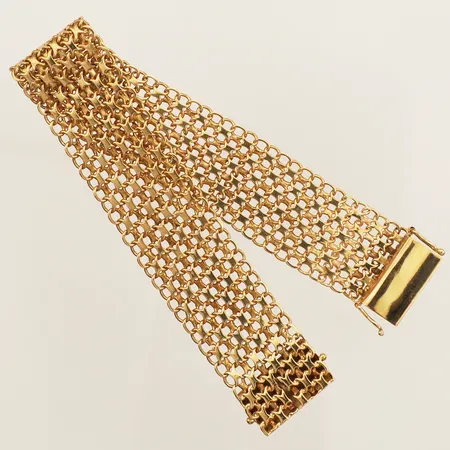 Armband X-länk 19cm bredd 18,9mm gravyr 18K Vikt: 30 g
