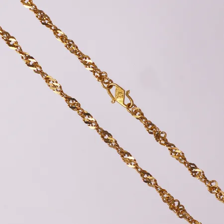 Kedja Singapore längd 50cm, bredd 3mm S-lås 22K Vikt: 8,9 g