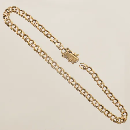 Armband Bismarck längd 19cm bredd 3,8mm defekt av vid lås 18K Vikt: 4,6 g
