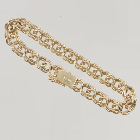 Armband 20cm bredd:8,2mm Bismarck något sliten, 18K 28,1g.