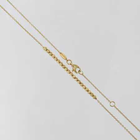 Collier med dekor av kulor längd 42-45cm bredd 1-2,5mm, GHA 18K Vikt: 3,4 g
