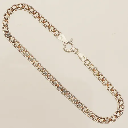 Armband X-länk 18,5cm bredd 3,6mm 925/1000 silver Vikt: 3,7 g