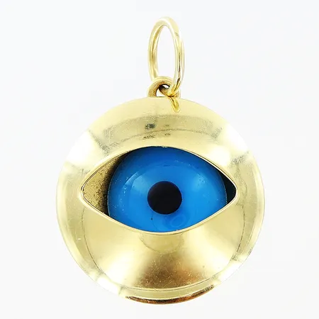 Hänge Guldfynd 20x16mm, öga i glas, 18K Vikt: 1,6 g