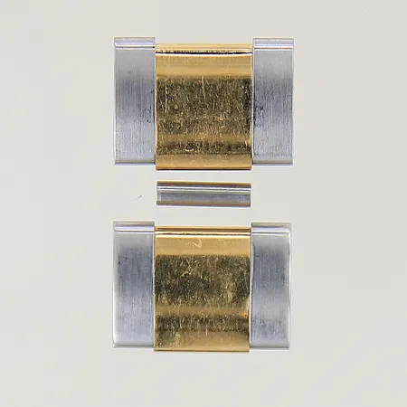 Rolex länkbitar 2st modell Oyster guld/stål, saknar del till stift bredd 14mm