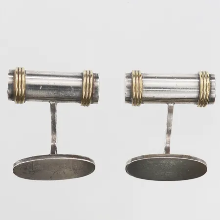 Manschettknappar Andreas Mikkelsen för Georg Jensen nummer A 22, silver samt detaljer i 18K guld Vikt: 22,7 g