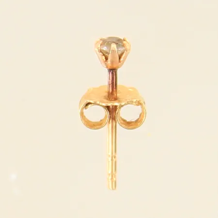 Udda örhänge med vit sten, Ø3mm, 18K  Vikt: 0,2 g