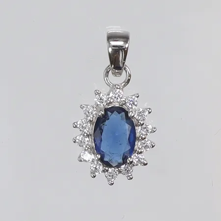 Hänge i carmosé med stenar 9x18mm silver 925/1000 Vikt: 1,1 g