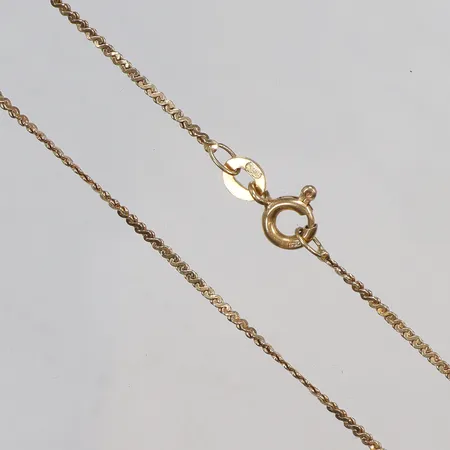 Kedja 39cm bredd ca 11mm 18K Vikt: 2,9 g